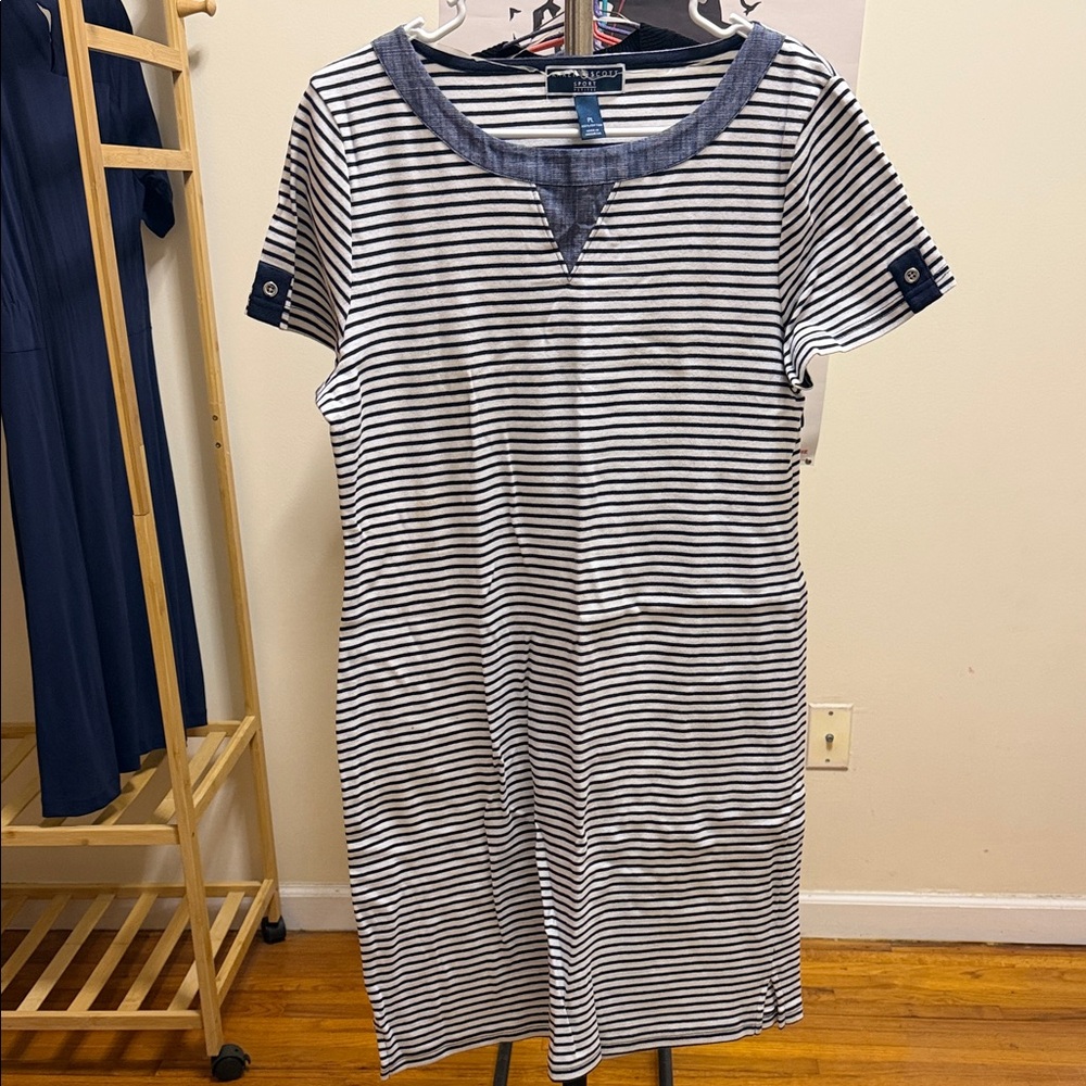 Kendra Scott Navy and White Striped Nightshirt